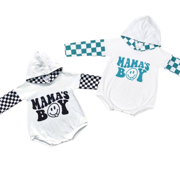 Mama's Boy Checkered Rompers
