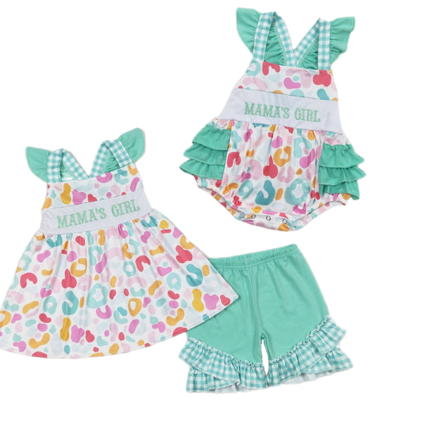 Teal Floral Mama's Girl Sets