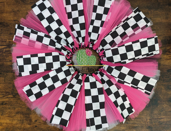 Pink Checkered Flag Tutu