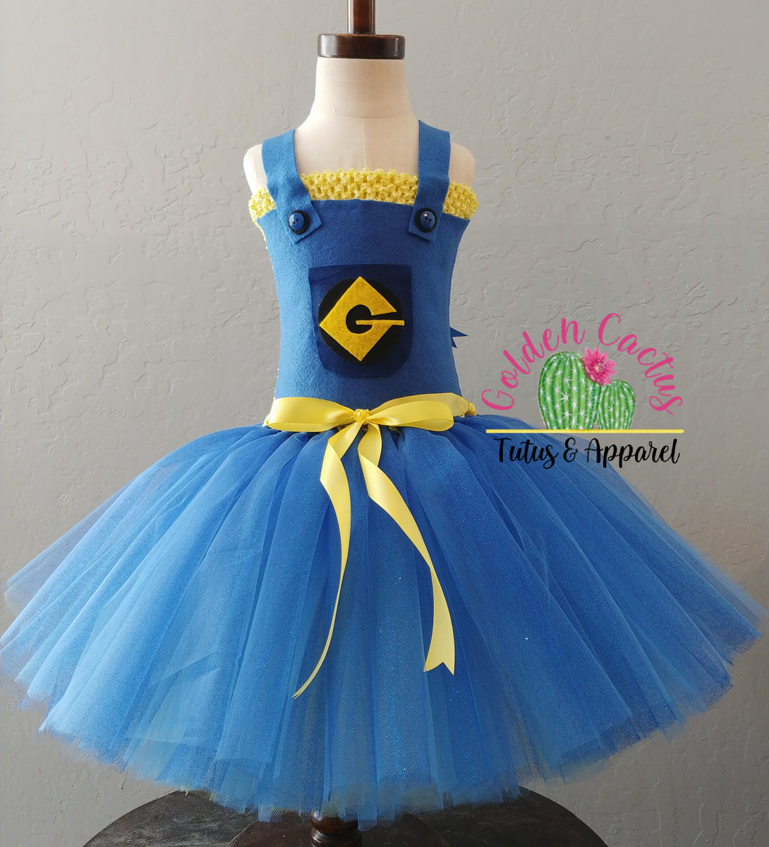 birthday dress for large dog Mlnion Tutu Dress – Golden Cactus Tutus & Apparel