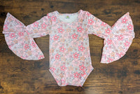 Floral Bell Sleeved Leos (up to 6/7)