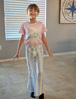 Light Pink & Blue Striped Flares