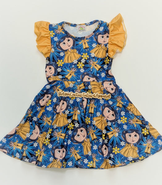 Button Eyes Twirl Dress