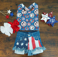 Patriotic Smiley Tops