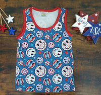 Patriotic Smiley Tops