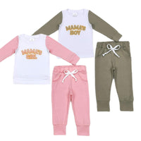 Embroidered Mama's Kids Pants Sets