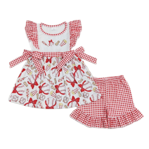 Baseball Ruffle Shorts Set