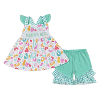 Teal Floral Mama's Girl Sets