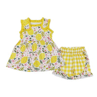 Gelbes Gingham-Set