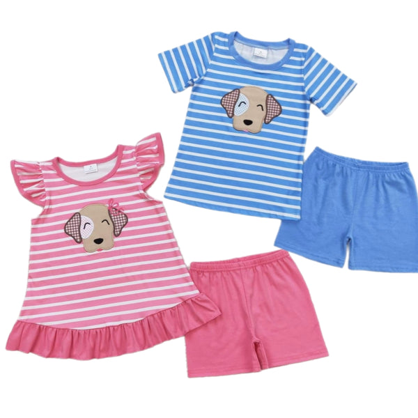 Embroidered Summer Dog Set