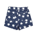 Flag Denim Shorts