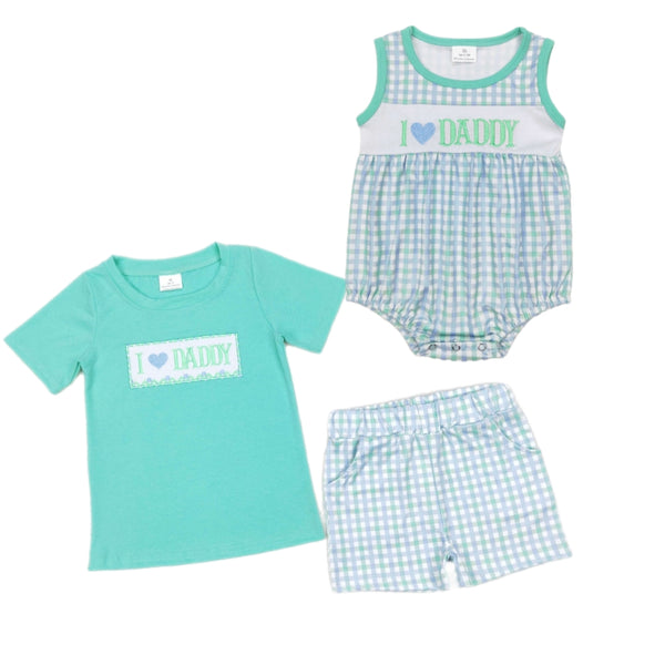 Mint Embroidered Daddy Sets