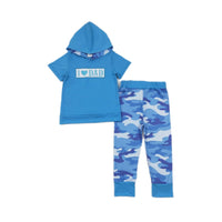 Conjuntos de camuflaje azul I Love Dad