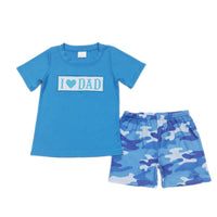 Blue Camo I Love Dad Sets