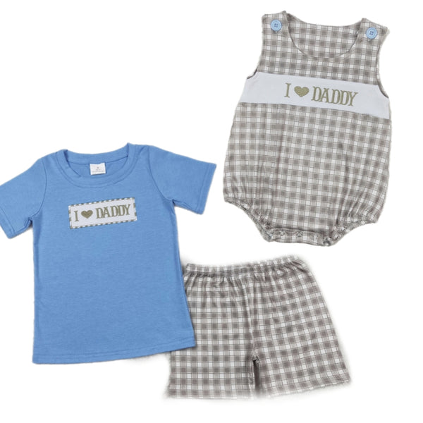 Embroidered I Love Daddy Sets