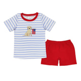 Embroidered Patriotic Dog Sets