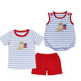 Embroidered Patriotic Dog Sets