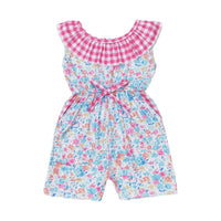 Gingham Floral Romper