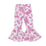 Pink Cow Print Flares