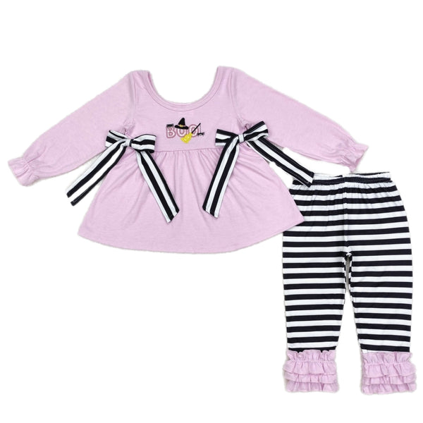 Embroidered Boo Ruffle Set