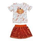 Glitter Pumpkin Skirt Set