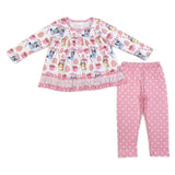 Pink Christmas Dog Pants Set