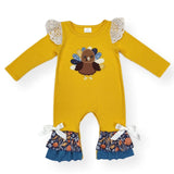 Embroidered Mustard Turkey Sets