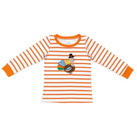 Embroidered Orange Striped Sets