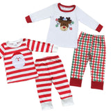 Embroidered Santa & Rudolph Pajamas