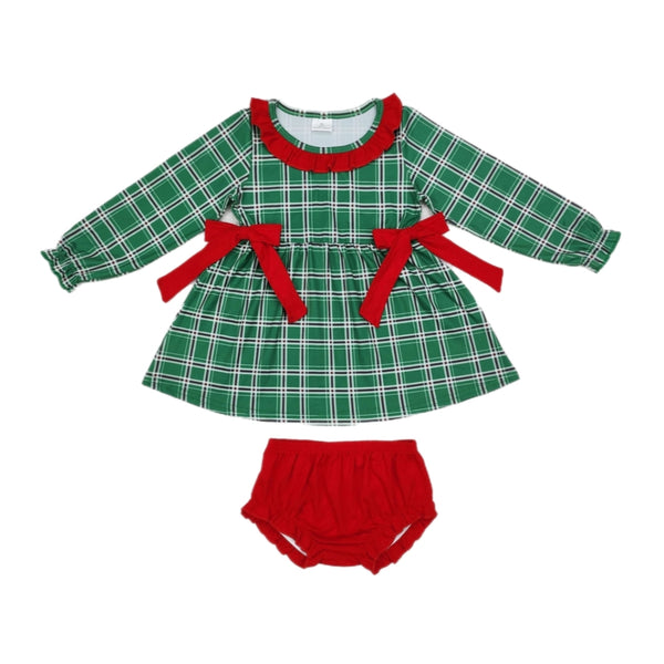 Green Plaid Bloomer Set