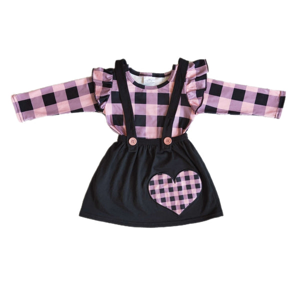 Hearts Suspender Skirt Set