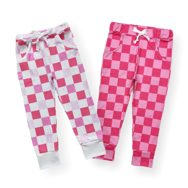 Pink Checkered Joggers