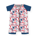Baseball Zip Up Shorts Romper  (PRE PRODUCTION. 3-4 WEEK TAT. CLOSES 02/28)