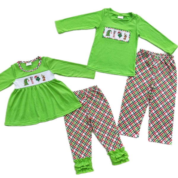 Embroidered Green Guy Sets