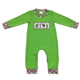 Embroidered Green Guy Rompers