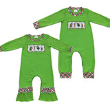 Embroidered Green Guy Rompers