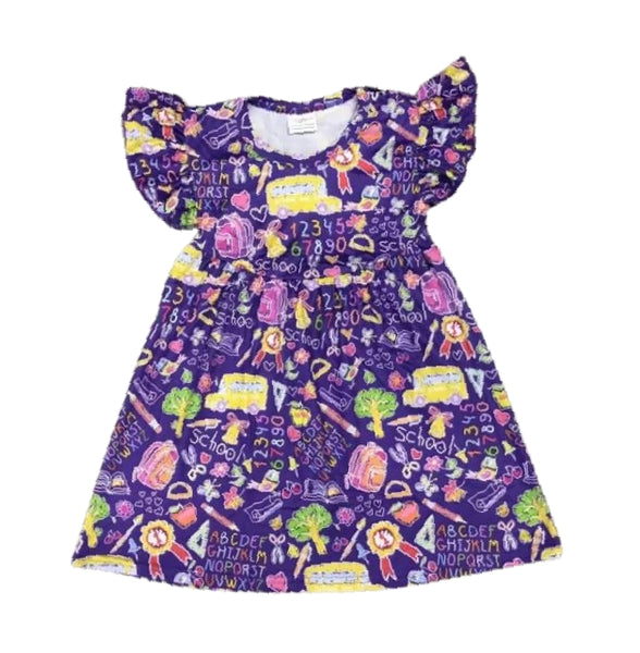 Vestido morado de regreso a clases