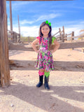 Pink & Green Twirl Dress
