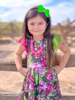 Pink & Green Twirl Dress