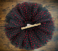 Black Valentine Hearts Tutu