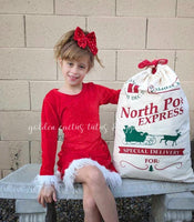 Vestido navideño de terciopelo rojo peludo