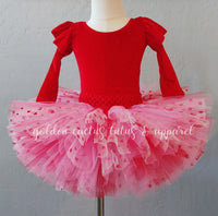 Pink & Red Hearts Tutu (RTS: 6-24 months)