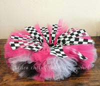 Pink Checkered Flag Tutu