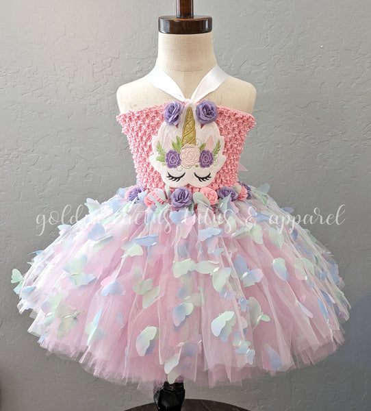 Floral Unicorn Tutu Dress (RTS: 12-24 months)