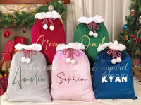 Velvet Personalized Santa Sacks