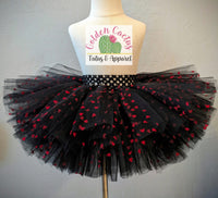 Black Valentine Hearts Tutu