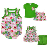 Bluey watermelon summer shorts set romper girl boy
