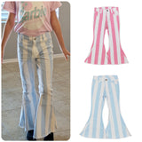 Light Pink & Blue Striped Flares