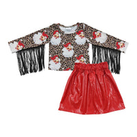 Santa Fringe Skirt Set