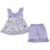Lavender Floral Bow Back Set